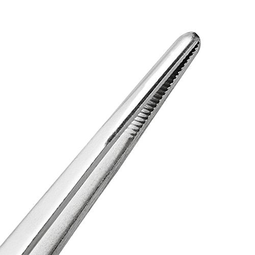 uxcell 3 Pcs 10-Inch Stainless Steel Straight Blunt Tweezers Serrated Tip Daily Garden Tool