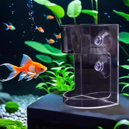 Fish Tank Feeding Tray Set with Suction Cups - Tube Supplies, Tank Divider, Breeder Box for Round Aquariums & Fish Bowls - Essential Aquarium Accessories