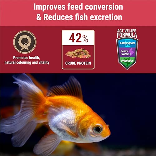 Tetra Goldfish Flakes, Nutritionally Balanced Diet for Aquarium Fish, Vitamin C Enriched Flakes, 7.06 oz (Pack of 2) - size: 7.06 Ounce (Pack of 2)