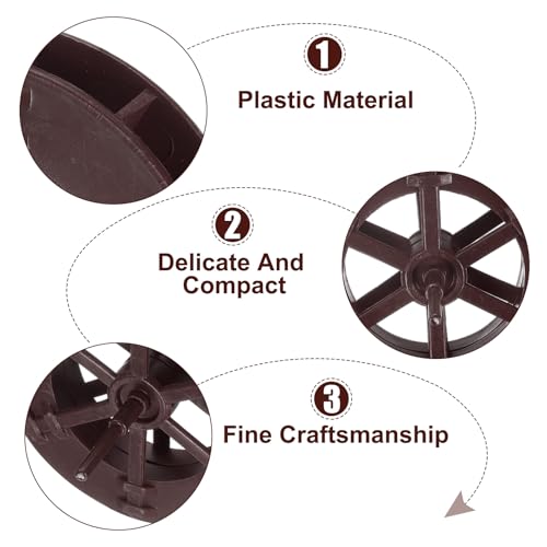 uxcell 4 Pcs Fountain Water Wheel, 3.1 Inch Desktop Fortune Statue Aquarium Wheels Decor Water Fountains Wheel Brown - size: 3.1 Inch