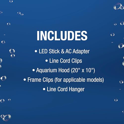 Tetra LED Aquarium Hood 20 in x 10 in, Low-Profile Fish Tank Cover | With Hidden Lighting - size: 20 Inch