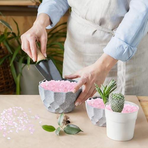 Kaiyuan Dynasty 460g Rose Quartz Crystal Chips Bulk, Pink Tumbled Irregular Stones, Decorative Pebbles for Aquarium, Fish Tank, Vase Filler, DIY Crafts & Indoor Succulent Plants - color: Pink, size: 1LB