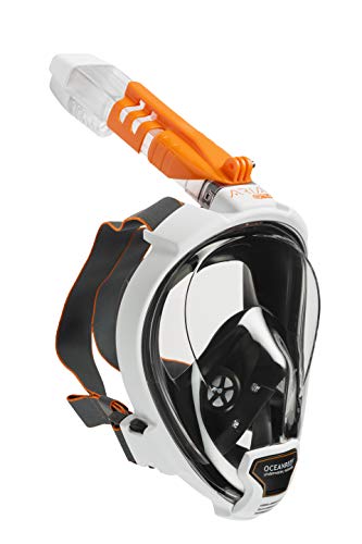 OCEAN REEF - Aria QR + Quick Release Snorkeling Mask - Full Face Snorkeling Mask - 180 Degree Underwater Vision - 8 Colours and 4 Sizes - color: White, size: Small-Medium