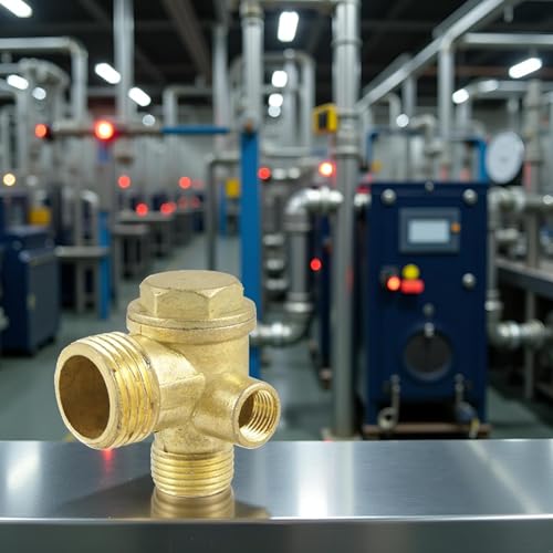 3-Port Brass Air Compressor Check Valve - Heavy-Duty Pneumatic Replacement Part with Leak-Proof Design for Central Pneumatic Compressors, Industrial Repair