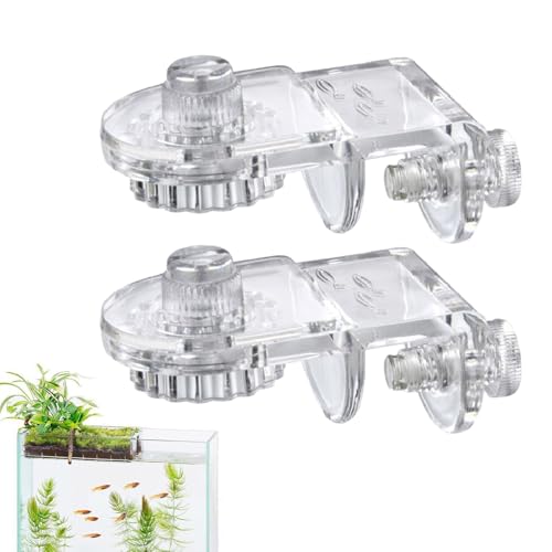 Aquarium Lids Clips - 2pcs Acrylic Glass Cover Clamps, Fish Tank Top Holder, Secure Rimless Canopy Support, Rimless Glass Canopy Clips Holder | Transparent Lid Fasteners for Aquarium Tank Hood Covers