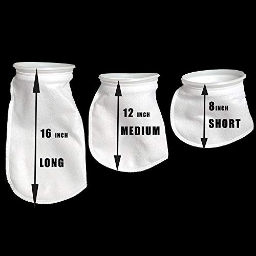 Sock Filters - 100 Micron - Aquarium Felt Filter Bags - Custom Made in USA (7 Inch Ring by 16 IInch Long 12 Pack) - color: 12 Pack, size: 7 Inch Ring by 16 Inch Long