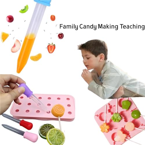 11 Colors Liquid Droppers Clear Medicine Silicone and Plastic Pipettes Eye Dropper with Bulb Tip for Kids Candy Molds，Feed liquid dropper，Equipped with cleaning brush，For DIY Projects(5 ml）