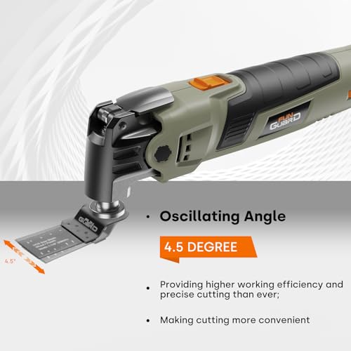 400W Oscillating Tool Kit, 6-Speed Corded Oscillating Multi-Tool with Quick Release, 4.5° Angle, Blades, Sanding Pad, Sandpapers, Scraper and Storage Bag