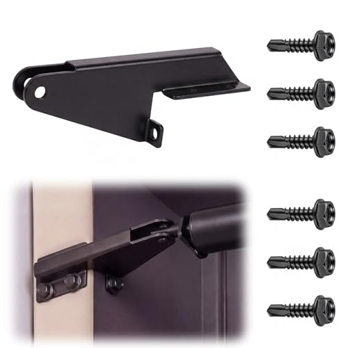 1 Pcs Aluminum Jamb Bracket Aluminum Screen Door Closer Bracket Storm Hardware Replacement Parts for Door Closers (Black) - color: Black