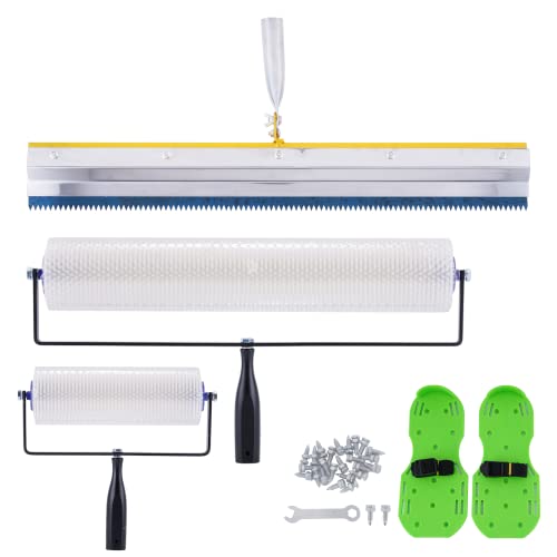 Self-Levelling Tool Kit Self Leveling Concrete Tools Floor Leveling Tools Spike Roller Self Leveling with Spike Shoes Needle Length 20mm