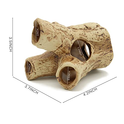 ALEGI Aquarium Cave Tree Stump Hole for Betta Fish, Shrimp, Cichlid Rock Cave Stone Betta Fish Hideout Cave Decorations (Styles 3)