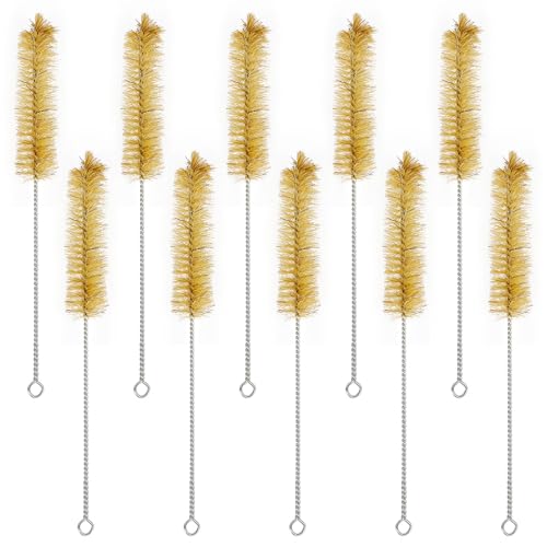 Test Tube Brushes, 10 Pack Bristle Test Tube Bottle Wash Cleaning Brushes with Radial Tufted End Suitable for Laboratory Use, Size S