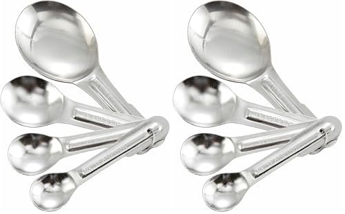 Winco 4-Piece Stainless Steel Measuring Spoon Set (Pack of 2) - size: Spoons (Pack of 2)