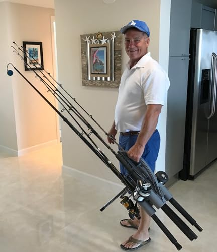 Rod-Runner Fishing Rod Carrier | Pro 5 Portable Rod Rack - color: Gray