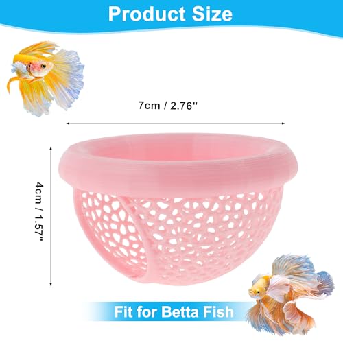 Betta Hideout Cave, Aquarium Floating Betta Hideout, Multi-Functional Betta Fish Hammock, Pink - color: Pink