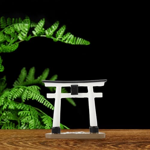 Japanese Torii Gate,Fish Tank Decorations Asian Aquarium Statue Japan Shrine Oriental Pagoda Bridge Sandstone Ornament Betta Fish Decorations for Tanks As Shown