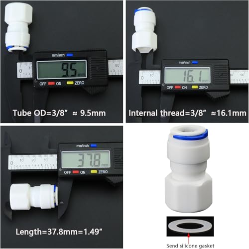 3/8" Female Thread Straight x 3/8" PE Hose OD Push-In Quick-Connect Fitting for RO Reverse Osmosis Water Filter Plastic Joint, Beverage Dispenser & Water Filtration/Purification Systems (5PCS) - style: 3/8" Female Thread to 3/8" Quick-Connect Straight