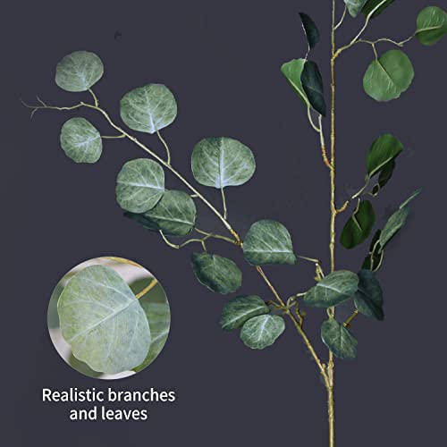 Melorca&Guilla Artificial Plants,6PCS 43.3" Faux Eucalyptus Stems Faux Branches for Vase,Greenery Stems for Shop Garden Office Home Décor - color: Green Blue Eucalyptus