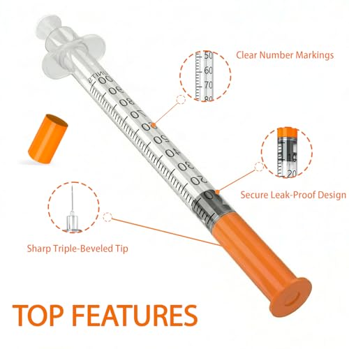 U-100 1cc 31g 1/2 Inch Syring, Individually Packed, Lab Supplies, PACK 25. - size: 1ml-31G 1/2"-25