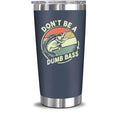 NewEleven Fathers Day Gift For Dad, Him, Men - Fishing Gifts For Men - Cup Gift For Fisherman, Father - Dad Birthday Gift From Wife, Kids - 20 Oz Tumbler - color: Dumb bass navy