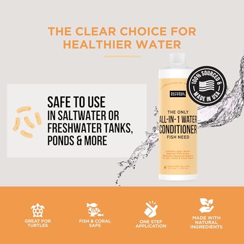 Aquarium Water Conditioner - All-in-1 Fish Tank Dechlorinator - Removes Ammonia, Nitrite, Chlorine & Chloramine, Detoxifies Heavy Metals - Freshwater & Saltwater - Treats 240 Gallons (4 fl oz) - size: 4 oz