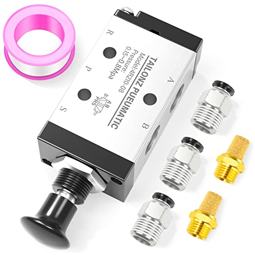 TAILONZ PNEUMATIC 1/4"NPT 5 Way 2 Position Air Hand Lever Operated Valve Pneumatic Solenoid Valve Manual Control Push-Pull 4R210-08 - size: 1/4"NPT, style: 5 Way 2 Position Manual