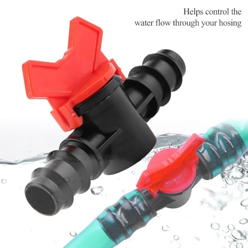 3/4" Plastic Line Hose Barbed Ball Valve Shut-Off Switch With Hose Barb Water Flow Control Connector for Aquarium Garden Micro Irrigation(1/4'') - size: 1/4''