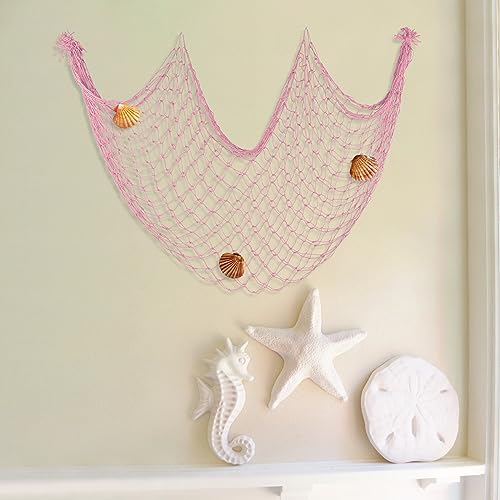 2 Pack Fish Net Decorations for Party - color: Light Pink