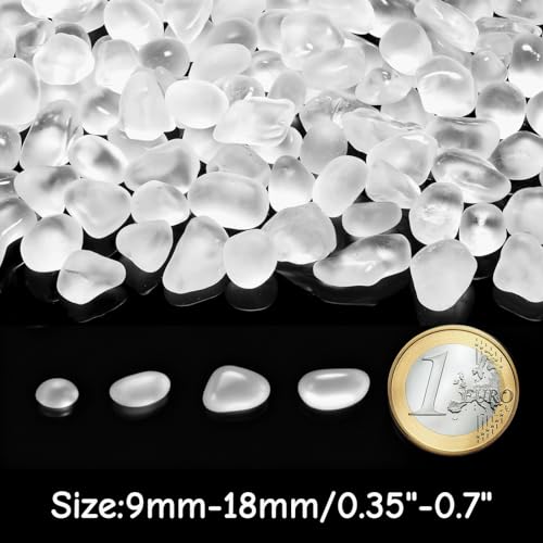 YATOJUZI Aquarium Gravel Fish Tank Rocks 0.85lb Sea Glass Stones for Crafts Decorative Frosted Glass Pebbles for Aquarium Fish Tank Vase Filler DIY Home Decor (White) - color: White
