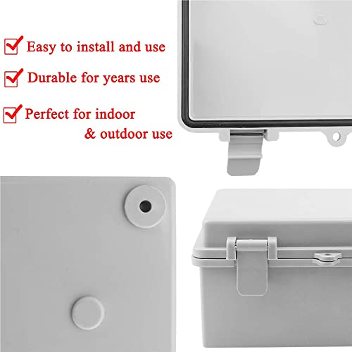 Sunnyglade ABS Plastic Dustproof Waterproof IP65 Junction Box Universal Durable Electrical Project Enclosure with Lock (3.9"x7.9"x2.8") - size: 3.9"x7.9"x2.8"