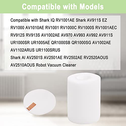 Bvhonwe 6 Pack IQ Base Pre-Motor Foam Replacement Filters for Shark IQ R101AE RV1001AE AV912S AV1010AE RV1000 AV970 AV993 AV1002AE Shark AI AV2501S AV2501AE RV2502AE RV2520AOUS Robot Vacuum Cleaner - color: 6 Pack