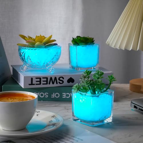 Landical 40000 Pcs 3-5mm Glow in The Dark Rocks for Fish Tank Aquarium Luminous Gravel Bulk Pebble Craft Small Landscaping Glow Sand Stone for Potted Plant Succulent Decor, 2.2 Lb/ 1 kg(Light Blue) - color: Light Blue