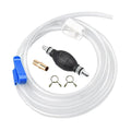 Gasoline Siphon Hose, Portable Hand Fuel Transfer Pump for Gas Oil Water, Manual Gas Siphon Pump with 2 Durable PVC Hoses, Pinch Clip, Hose Retainer, Brass Extender