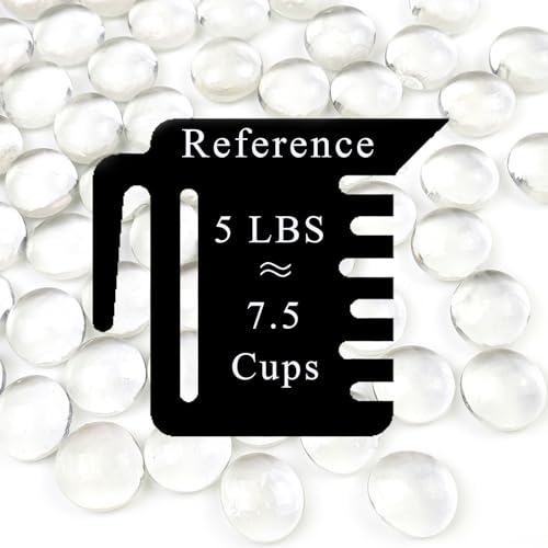 FANTIAN 5Lb Clear Glass Pebbles, Flat Glass Marbles, Decorative Glass Gem Stones for Vase Fish Tank Fountains Crafts Centerpieces Fire Pit and Home Decor - color: Clear, size: 5 Pounds