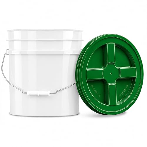 ePackageSupply 3.5 Gallon Bucket with Lid - Food Grade Bucket with Airtight Gamma Seal Screw-On Lid, 90 Mil Heavy Duty HDPE Plastic, BPA Free, for Bulk Food Storage, Made in USA - Green, 1 Pack - color: Green, size: 1 Pack