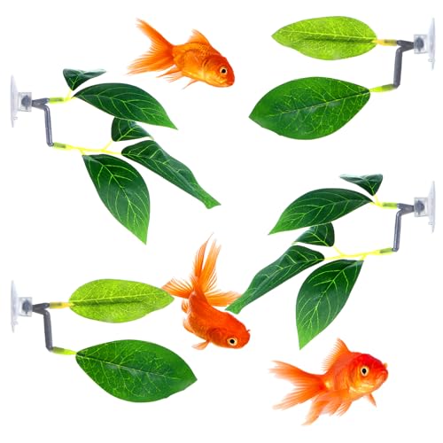 3 Pack Betta Leaf Hammock Plant Leaf Pad Betta Fish Pad Plastic Suction Cup Tank Accessories Aquarium Décor Improves Betta's Health by Simulating The Natural Habitat Spawning Grounds Breeding Bed
