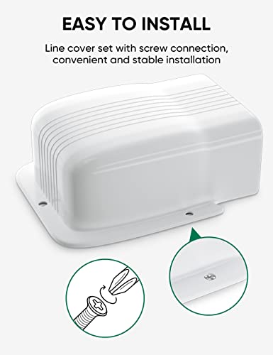 5" Entry Wall Cover Line Cover Set Parts PVC Accessory for Decorative for Ductless Mini Split, Central AC and Heat Pumps, White - color: White, size: 5 inch