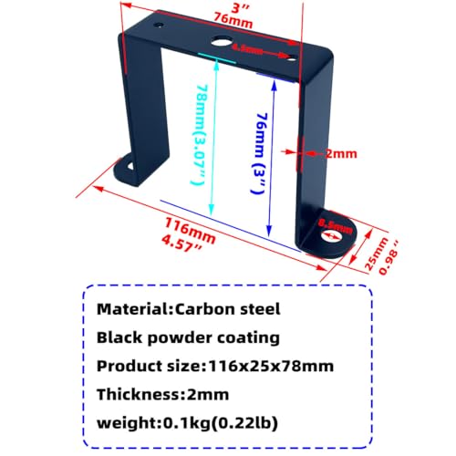 6 PCS 3x3" Square Pipe Tube Strap Clamps,3 inch metal u shaped bracket, steel u clamp bracket for mounting,Powder Coated Black - size: 3“ x 3"