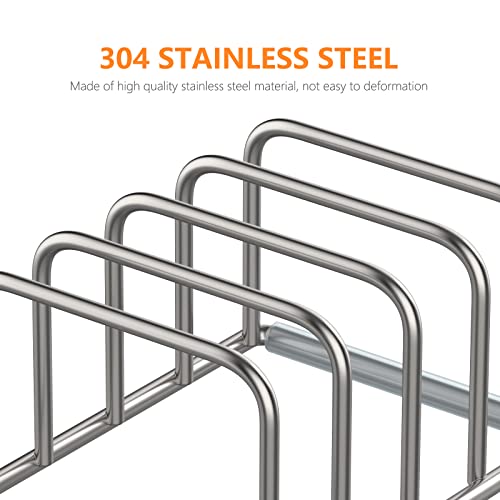 KORRTFID Cutting Board Organizer Stand Holder,304 Stainless Steel Chopping Board Holder,Pot Pan Lid Holder Rack kitchen Shelf Bakeware,Cookie Sheets Organizer (1.0 Inch Width Slots) - size: 1.0 in Slot