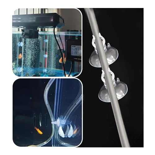 40PCS 10mm Aquarium Suction Cup Clips, Clear Airline Tube Holders for Fish Tank Air Hose, Clamps for Aeration Tubing Setup and Organization - size: 10mm