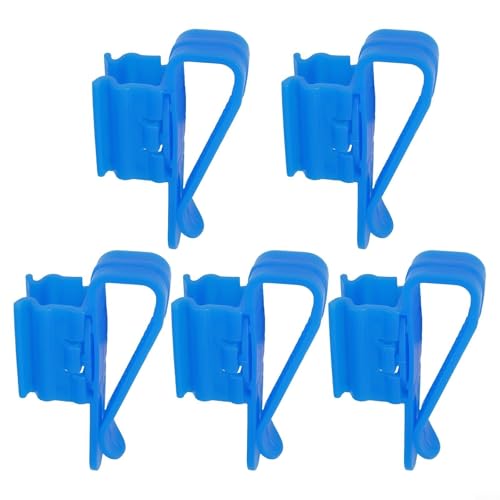 5-Pack ABS Plastic Fish Tank Clamp Water Pipe Holder, Secure Aquarium Hose Mounting for 8-16mm Diameter Tubes, Anti-Slip for Easy Cleaning and Water Change Maintenance in Tanks or Buckets, Black and - color: blue