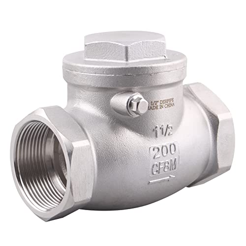 1-1/2 Inch Swing Check Valve - WOG 200 PSI Stainless Steel SS304 CF8M NPT - size: 1.5 Inch, style: Swing