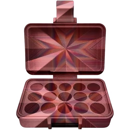3D Printed Vial Storage Case - Waterproof 3ml Vial Storage Case with 15 Slots - Freezer Safe Hard Shell Essential Oil Case for Home, Fridge, Travel, 16mm Max Diameter, 35mm Max Height - color: Psychedelic Lonestar, size: 15 Slots