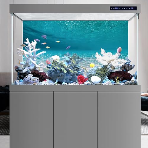 AWERT 48x20 inches Undersea Aquarium Background Pool Ocean Floor Aquarium Background Underwater Fish Tank Background - size: 48x20in/120x50cm