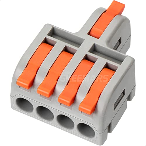 10Pcs Mini Electrical Wire Connectors, DIY Splicing into 4/6/8/9/10 Way Quick Connector Terminal Blocks (1 in 4 Out, Nylon) - style: 1 in 4 out, nylon