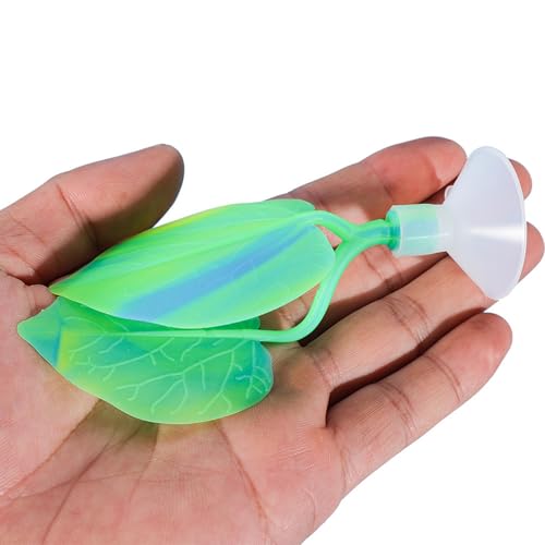 2 Pack Betta Fish Leaf Pad, Silicones Bettas Corals Hammock with Suction Cup Improves Betta's Health by Simulating The Natural Habitat Organic, Comfortable Rest Area for Aquarium Ornaments