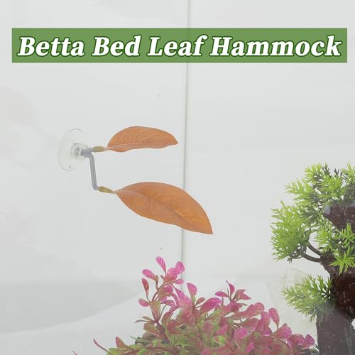 Betta Fish Bed, Betta Leaf Bed, Plastic Betta Hammock, Betta Hammock Pad w/Suction Cup, Betta Fish Resting Place Betta Fish Supplies Aquarium Decor, Orange - color: Orange