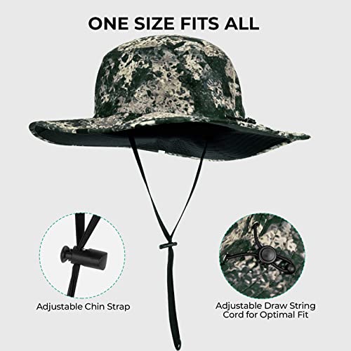 KastKing Sol Armis UPF 50 Boonie Hat - Sun Protection Hat, Fishing Hat, Beach & Hiking Hat, Paddling - color: Boulder Camo Origins, size: Laser-vented Design