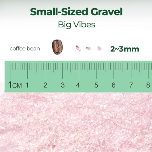 T4U Tumbled Chips Stones Crushed Crystal Quartz 1 LB, Irregular Shaped Gravel Pebble Healing Stone, DIY Smoothed Rocks for Potted Plant,Resin Art,Vase Fillers Aquarium Gravel Rocks (Light Rose) - color: #2 - Rose, size: 1 LB
