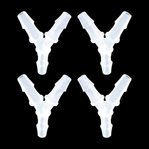 3/8" Hose Barb Fitting Equal Barbed Y Shaped 3 Way plastic Tubing Joint Splicer Mender Adapter Union for Oxygen Tubing Pipe Household Fuel Gas Liquid Air (Pack of 4) - size: 3/8 Inch